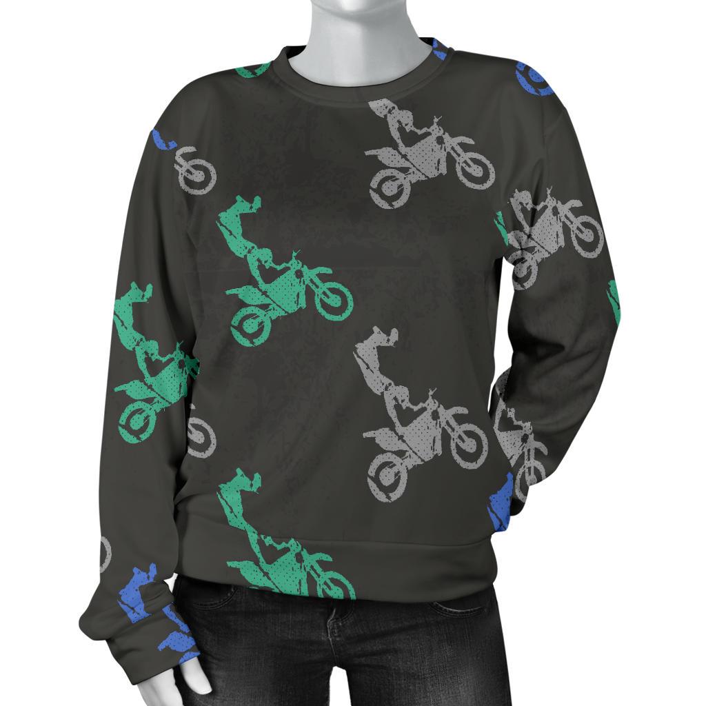 Motocross Print Pattern Women's Sweatshirt-grizzshop