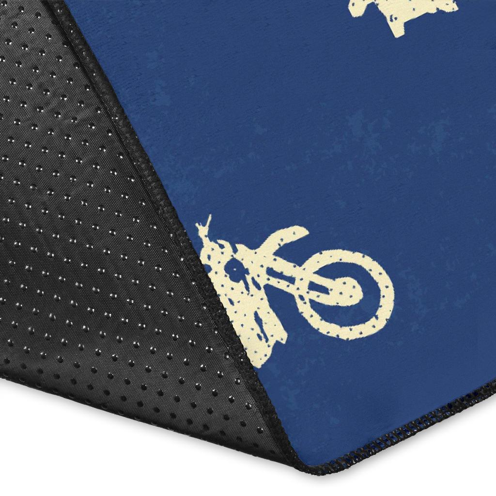 Motocross Pattern Print Floor Mat-grizzshop