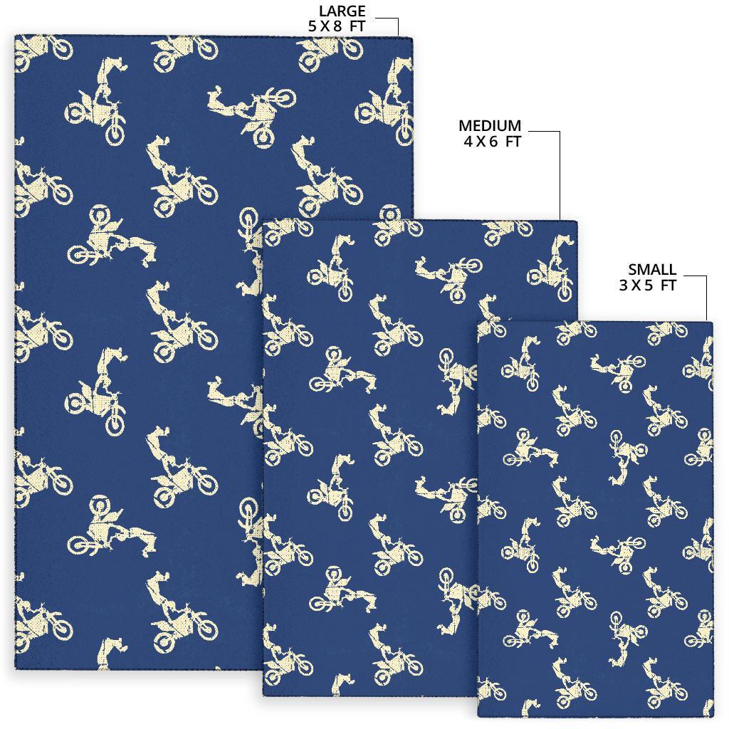 Motocross Pattern Print Floor Mat-grizzshop