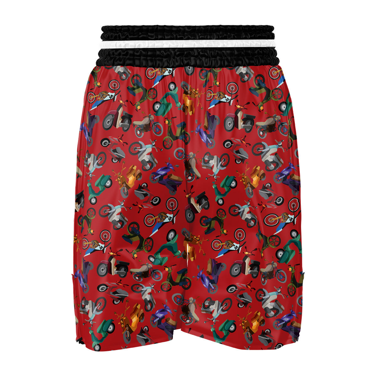 Motorcycle And Red Print Pattern Boxing Shorts-grizzshop