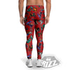 Motorcycle And Red Print Pattern Men's Leggings-grizzshop