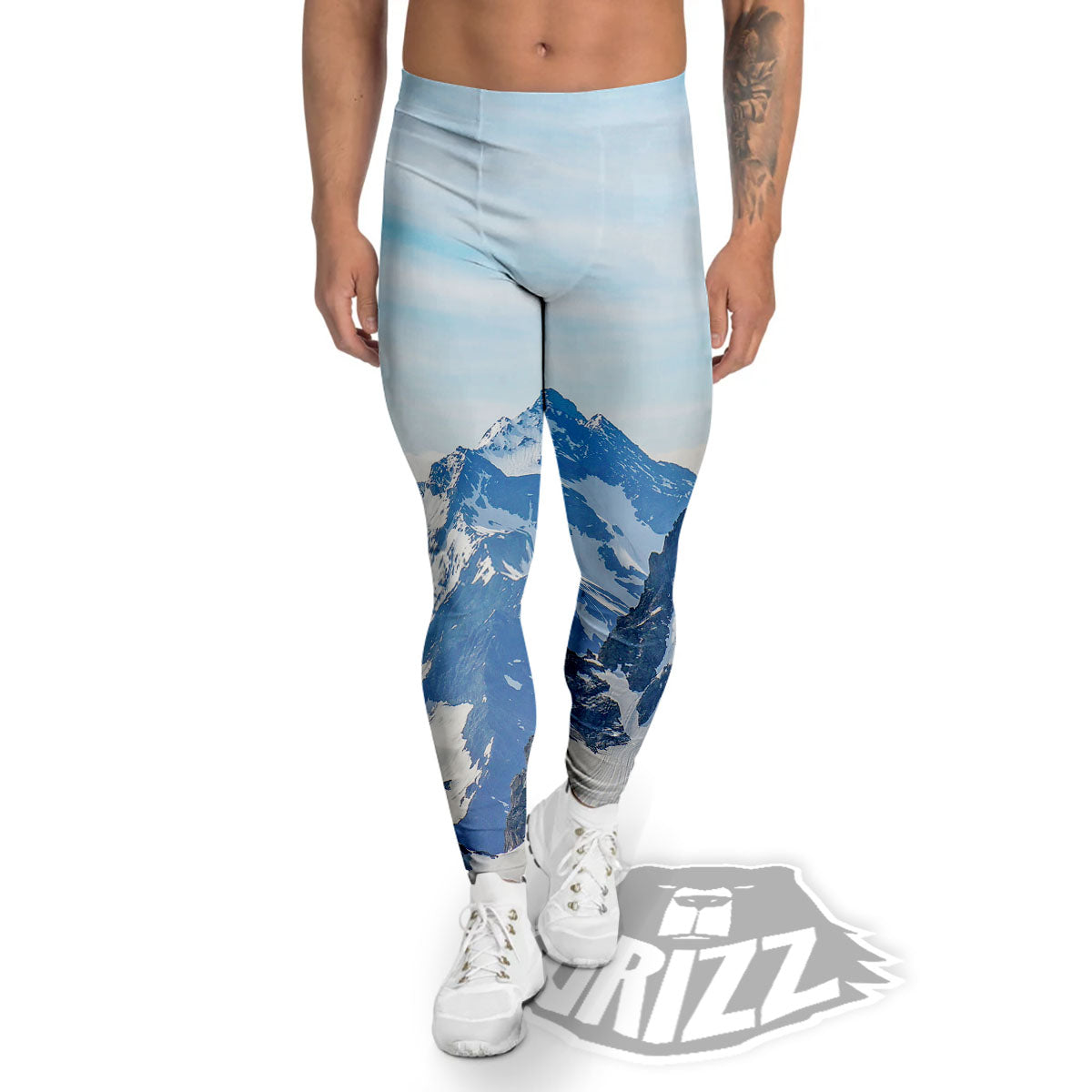 Mountain Alps Print Men's Leggings-grizzshop