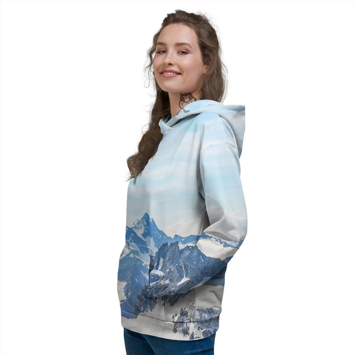 Mountain Alps Print Women's Hoodie-grizzshop