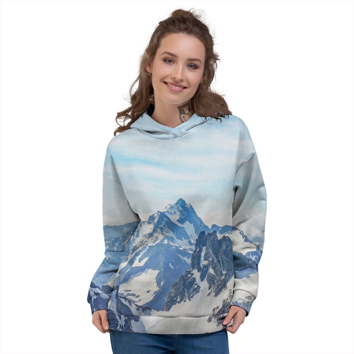 Mountain Alps Print Women's Hoodie-grizzshop