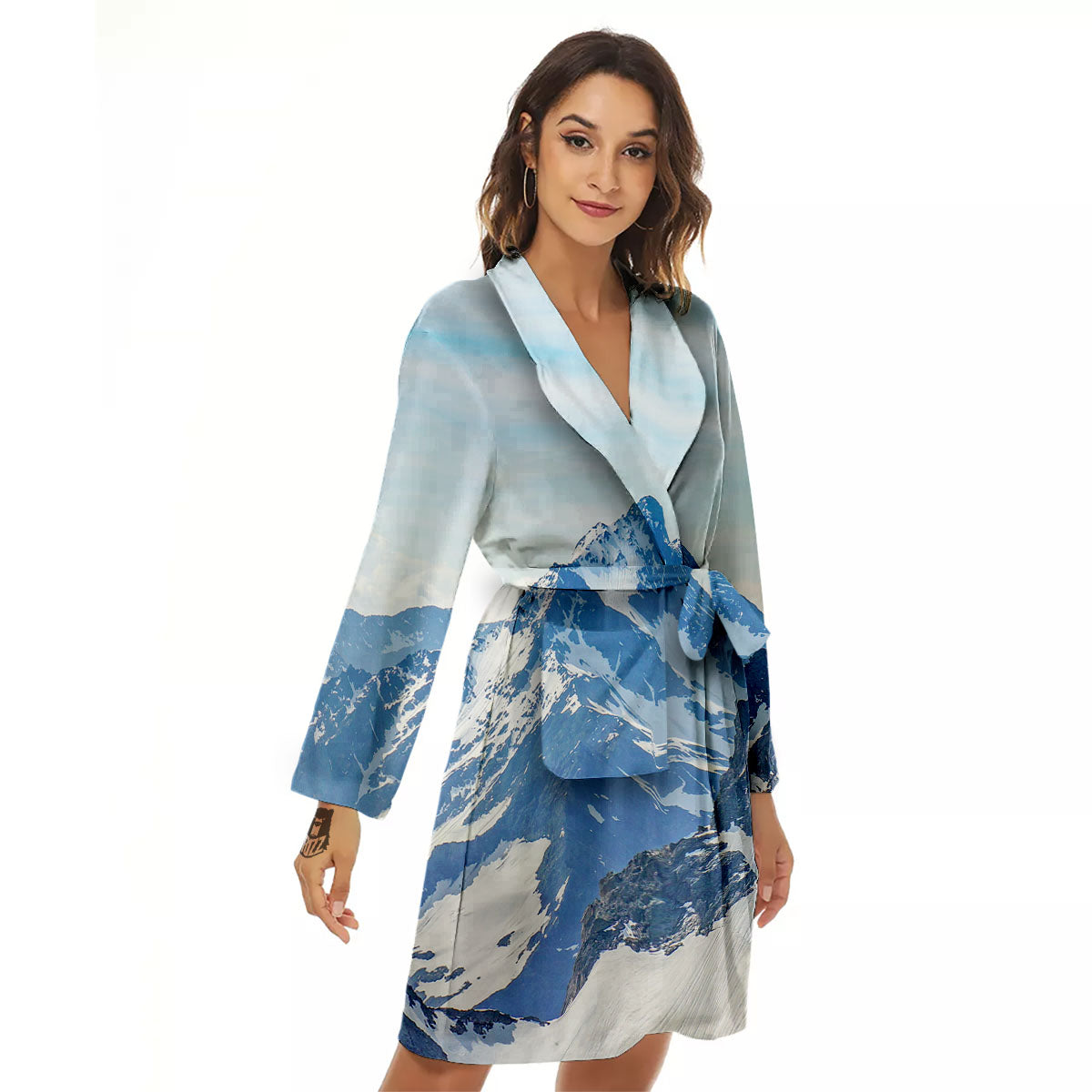 Mountain Alps Print Women's Robe-grizzshop