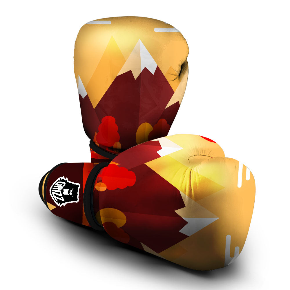 Mountain Autumn Print Boxing Gloves-grizzshop