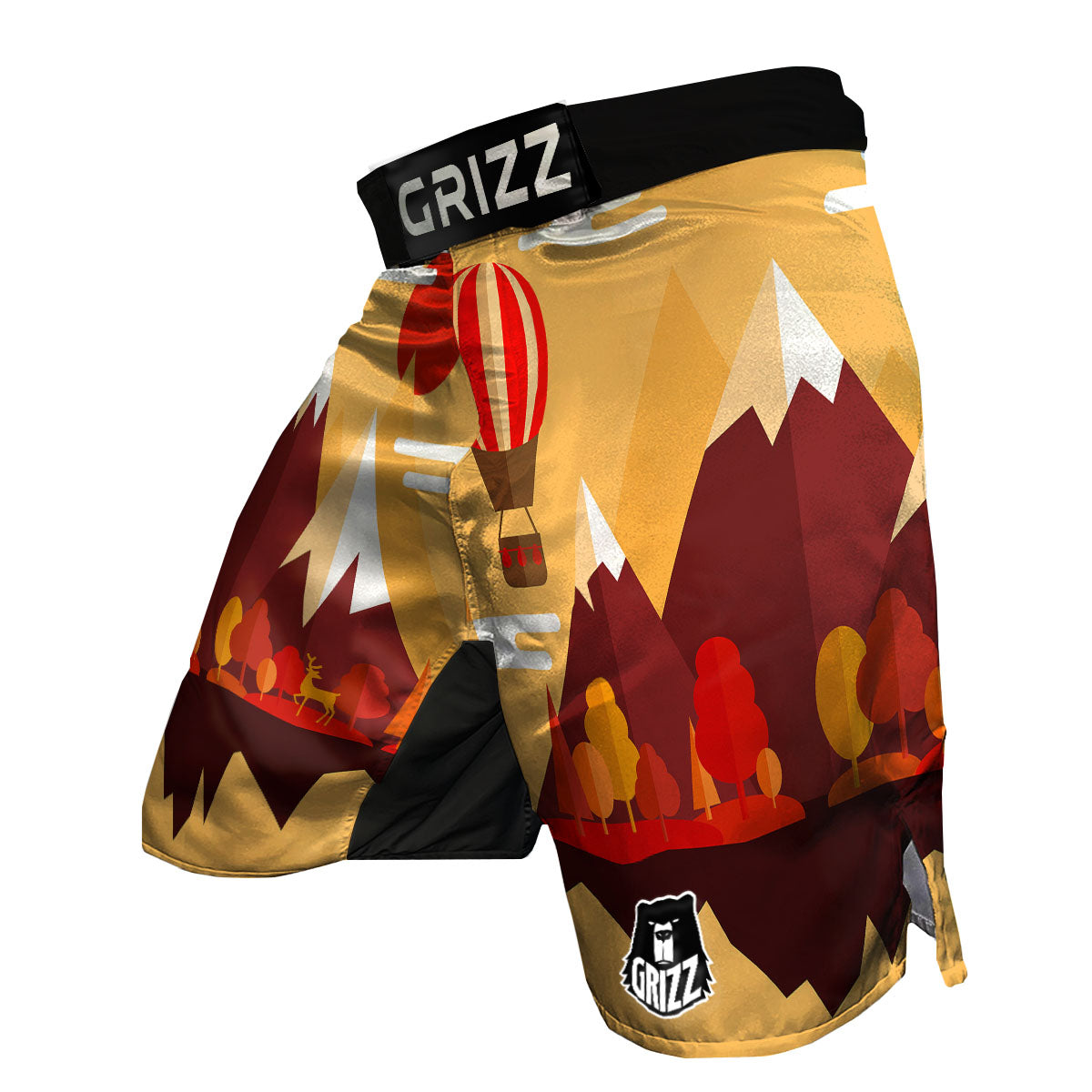 Mountain Autumn Print MMA Shorts-grizzshop