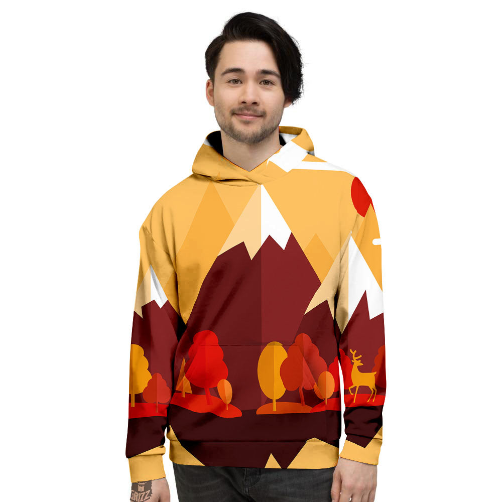 Mountain Autumn Print Men's Hoodie-grizzshop