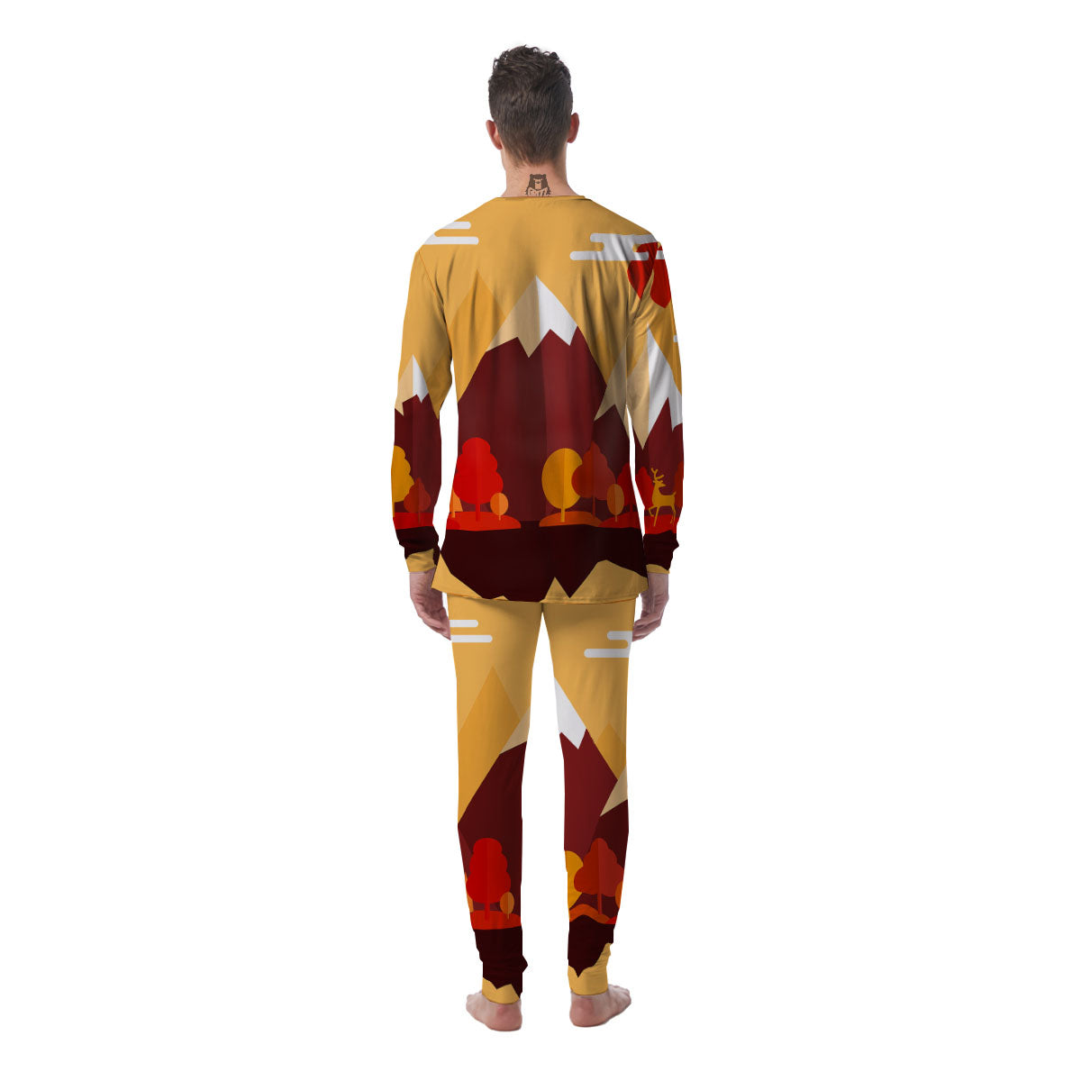 Mountain Autumn Print Men's Pajamas-grizzshop