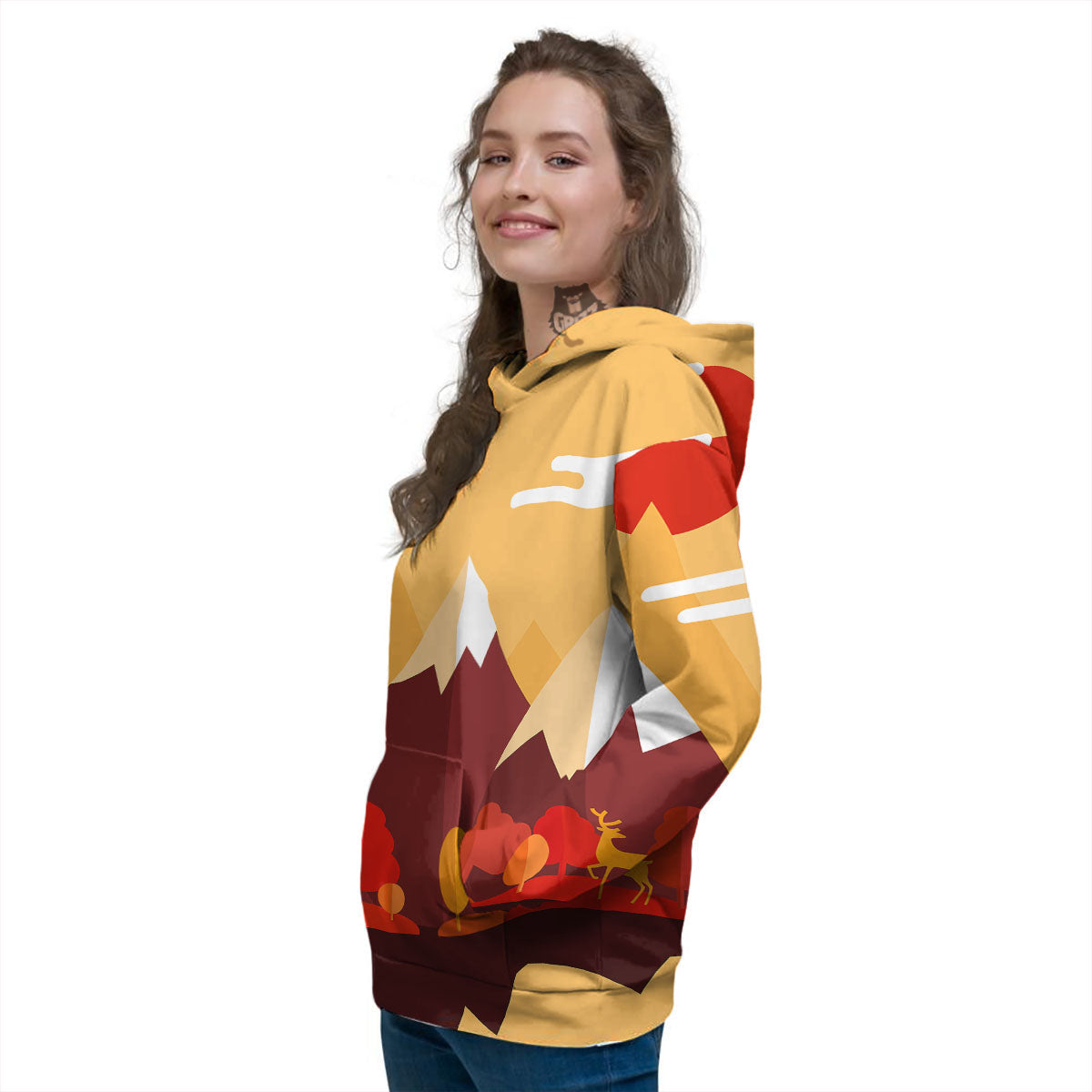 Mountain Autumn Print Women's Hoodie-grizzshop