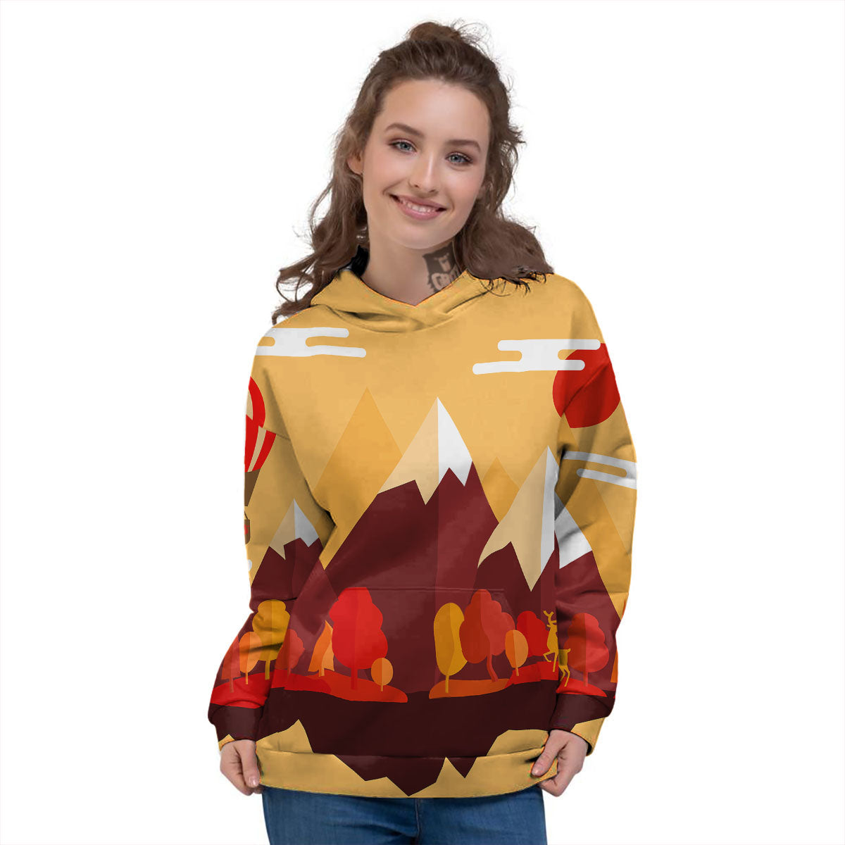 Mountain Autumn Print Women's Hoodie-grizzshop