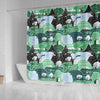 Mountain Cartoon Pattern Print Bathroom Shower Curtain-grizzshop