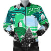 Mountain Cartoon Pattern Print Men's Bomber Jacket-grizzshop