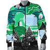 Mountain Cartoon Pattern Print Men's Bomber Jacket-grizzshop