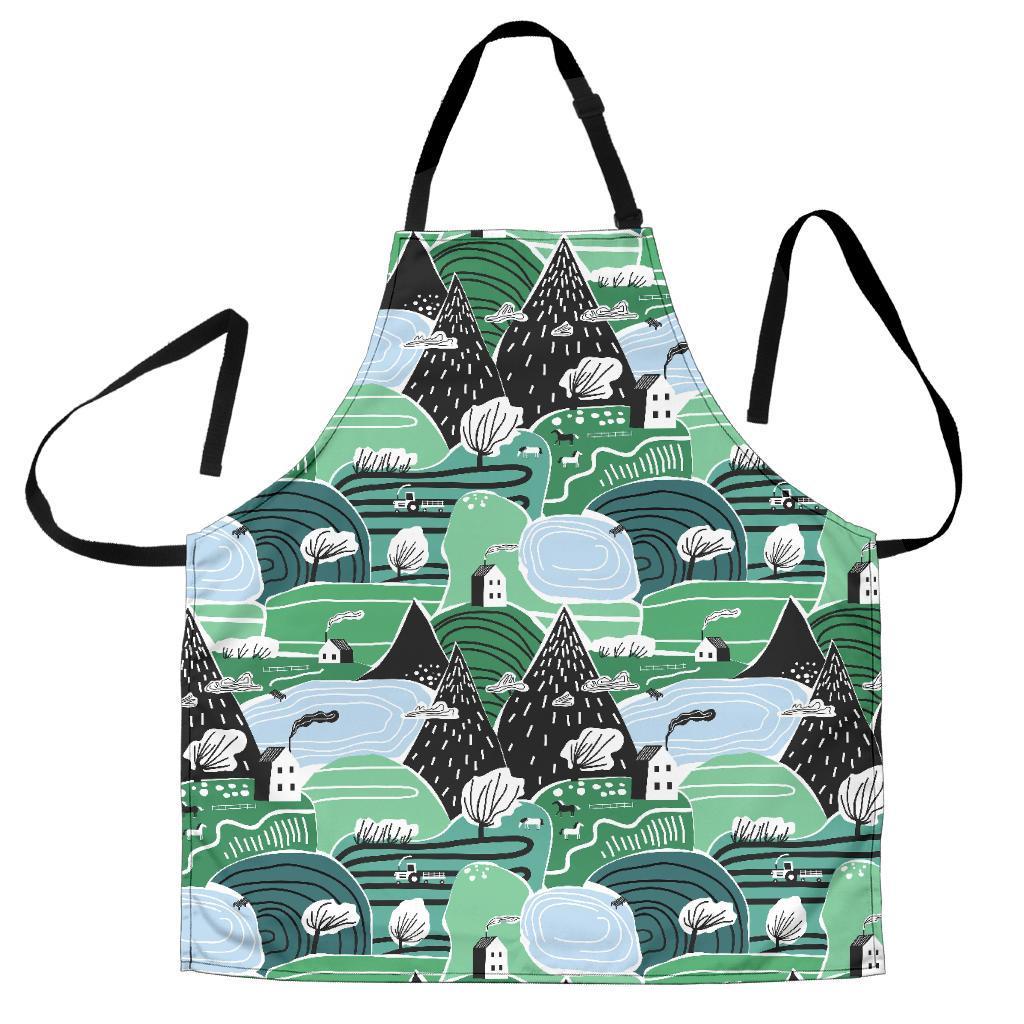 Mountain Cartoon Pattern Print Women's Apron-grizzshop