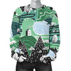 Mountain Cartoon Pattern Print Women's Sweatshirt-grizzshop