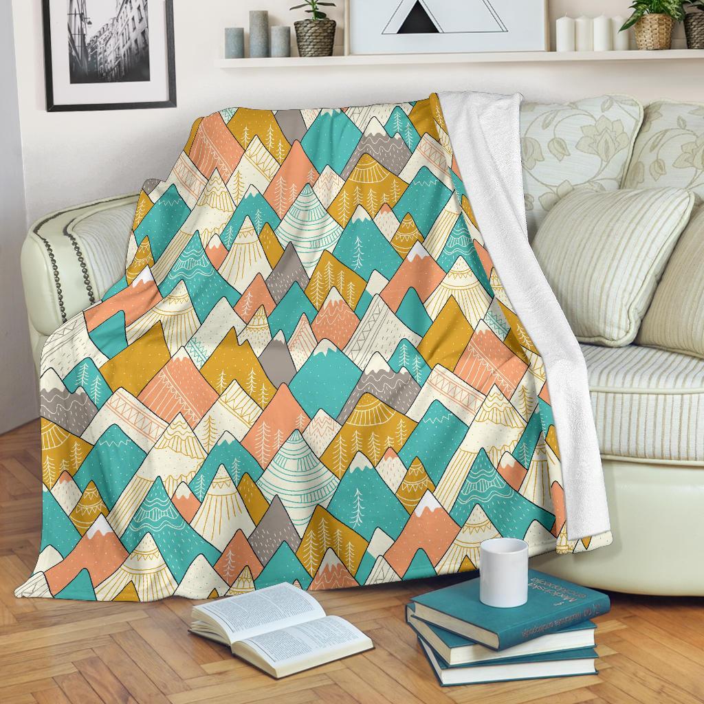 Mountain Colorful Pattern Print Blanket-grizzshop