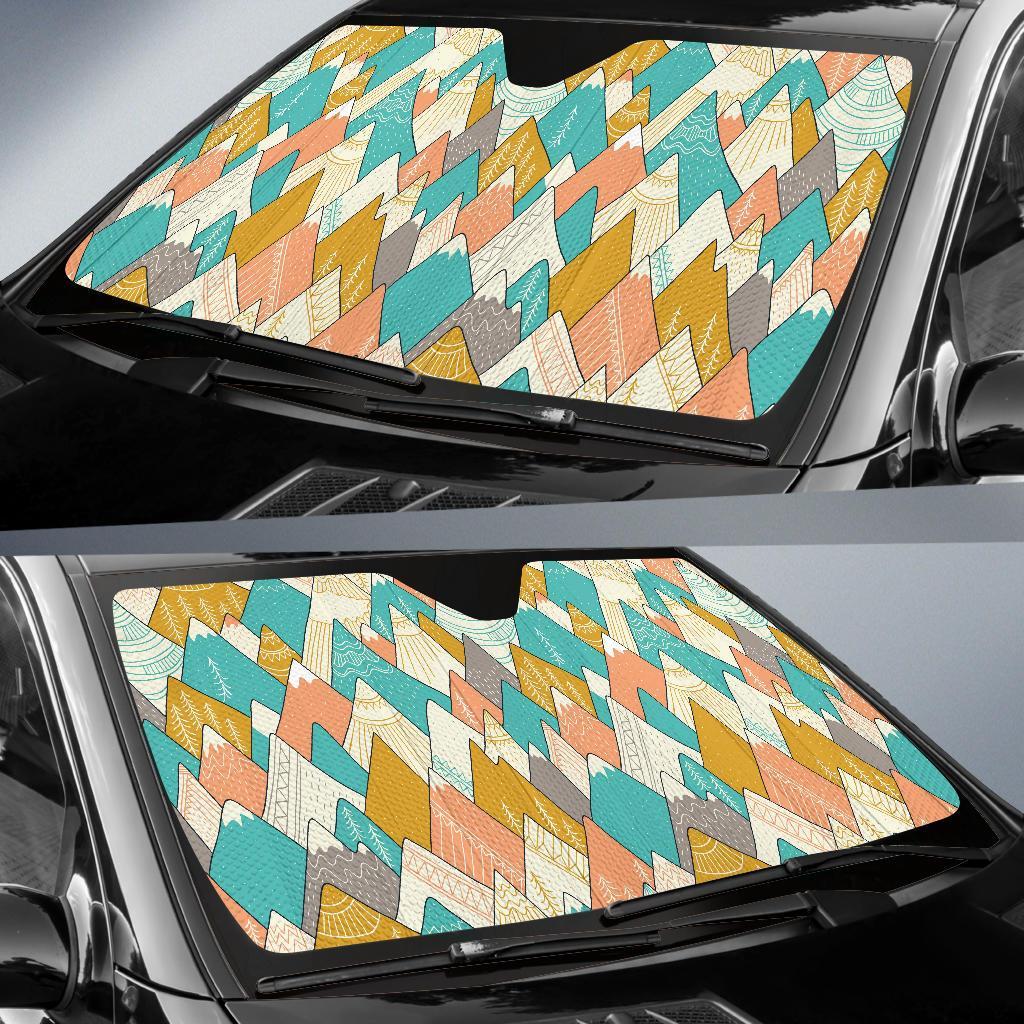 Mountain Colorful Pattern Print Car Sun Shade-grizzshop