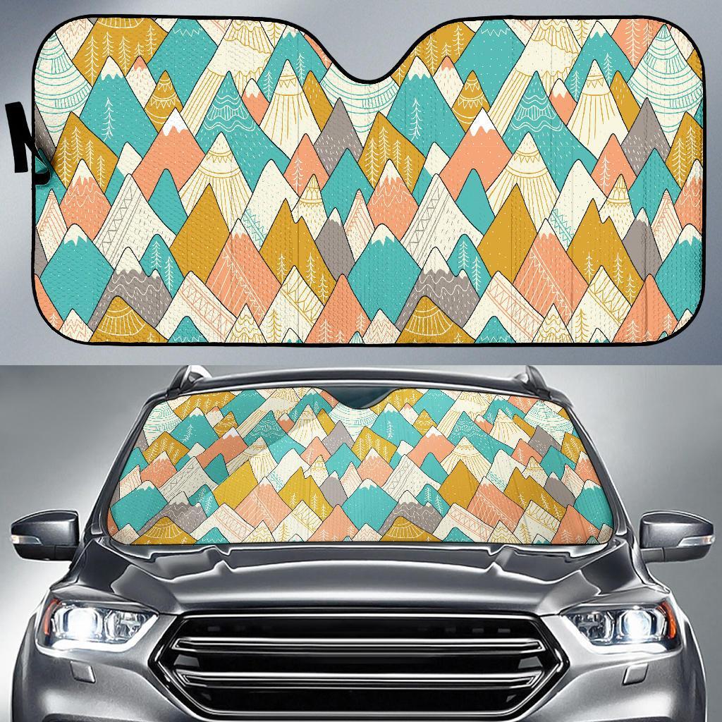 Mountain Colorful Pattern Print Car Sun Shade-grizzshop