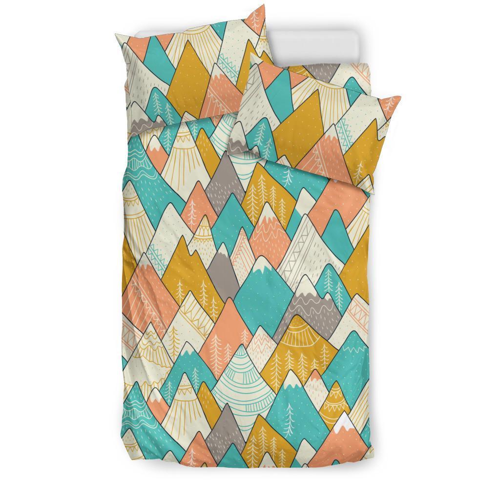 Mountain Colorful Pattern Print Duvet Cover Bedding Set-grizzshop