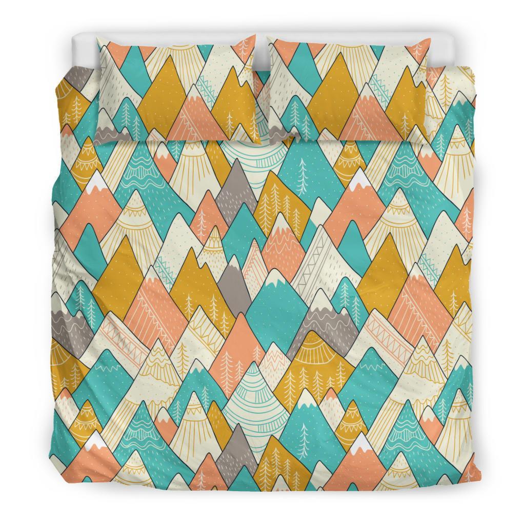 Mountain Colorful Pattern Print Duvet Cover Bedding Set-grizzshop