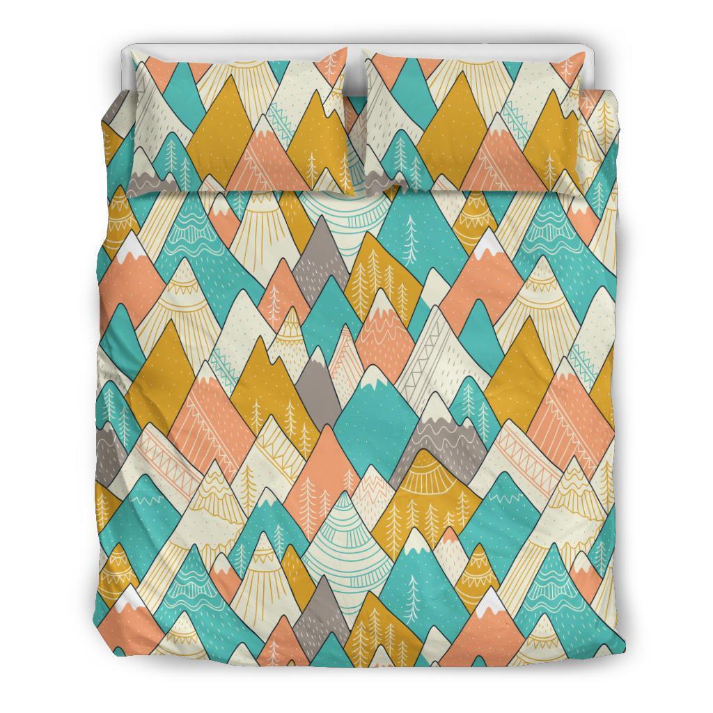 Mountain Colorful Pattern Print Duvet Cover Bedding Set-grizzshop