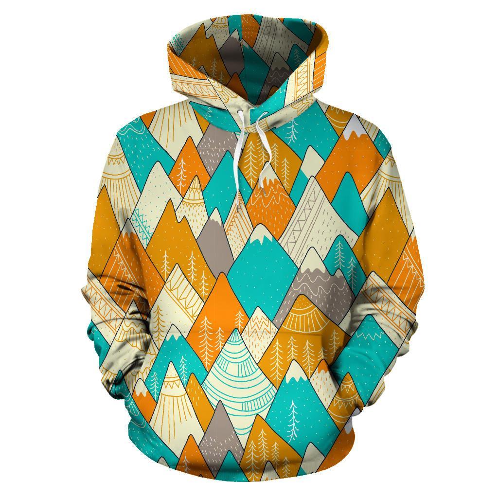 Mountain Colorful Pattern Print Men Women Pullover Hoodie-grizzshop