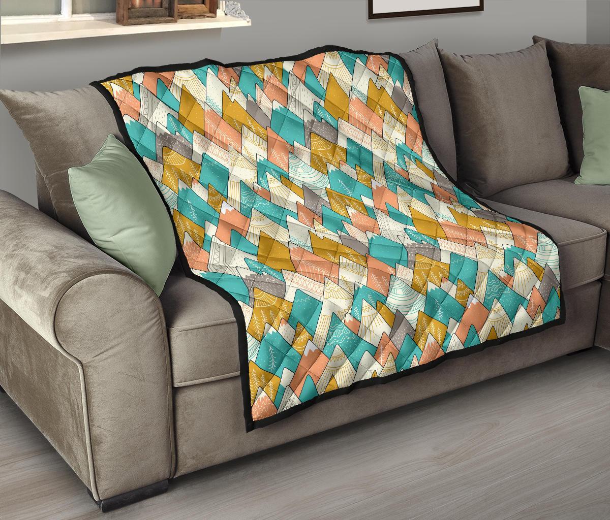 Mountain Colorful Pattern Print Quilt-grizzshop