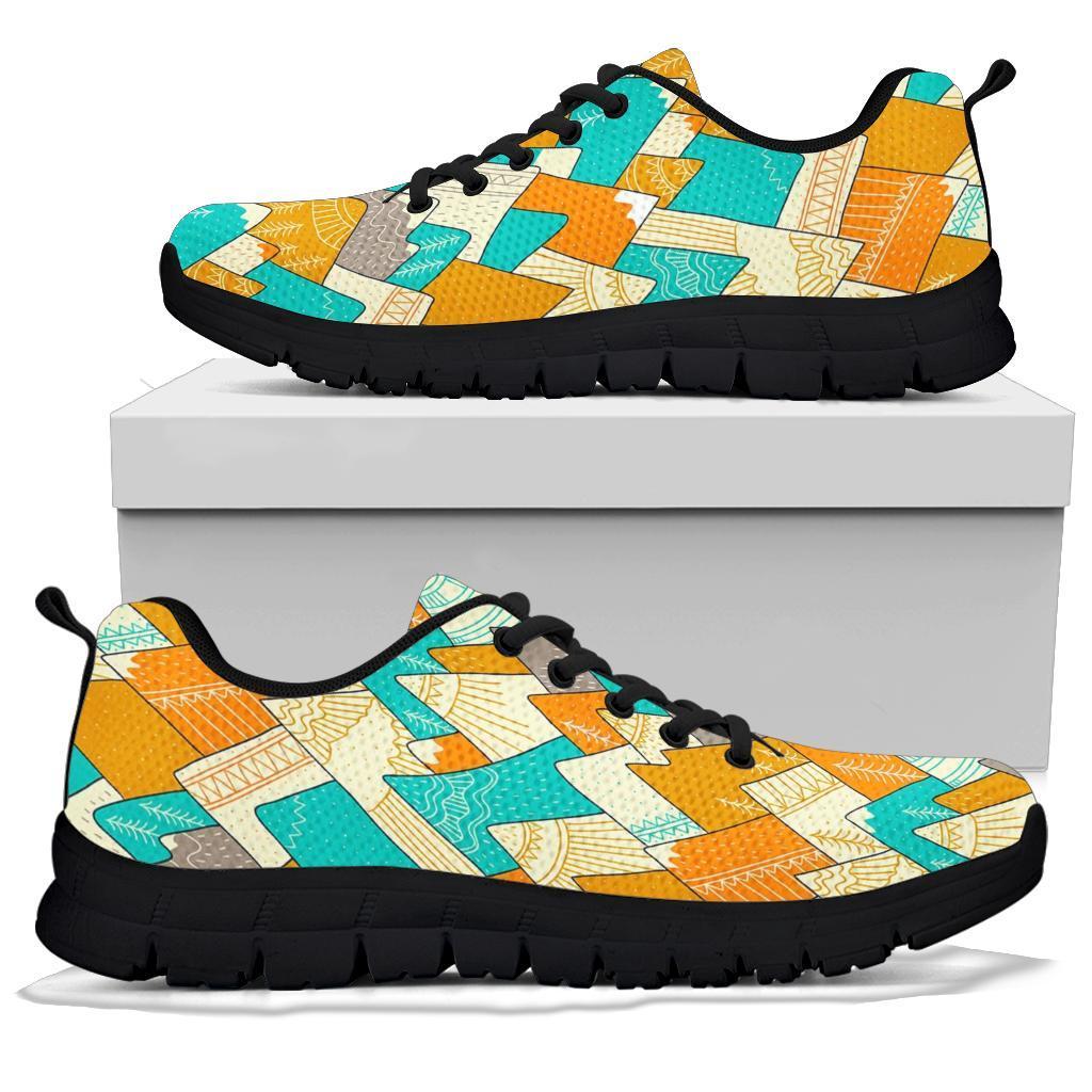 Mountain Colorful Pattern Print Sneaker Shoes For Men Women-grizzshop