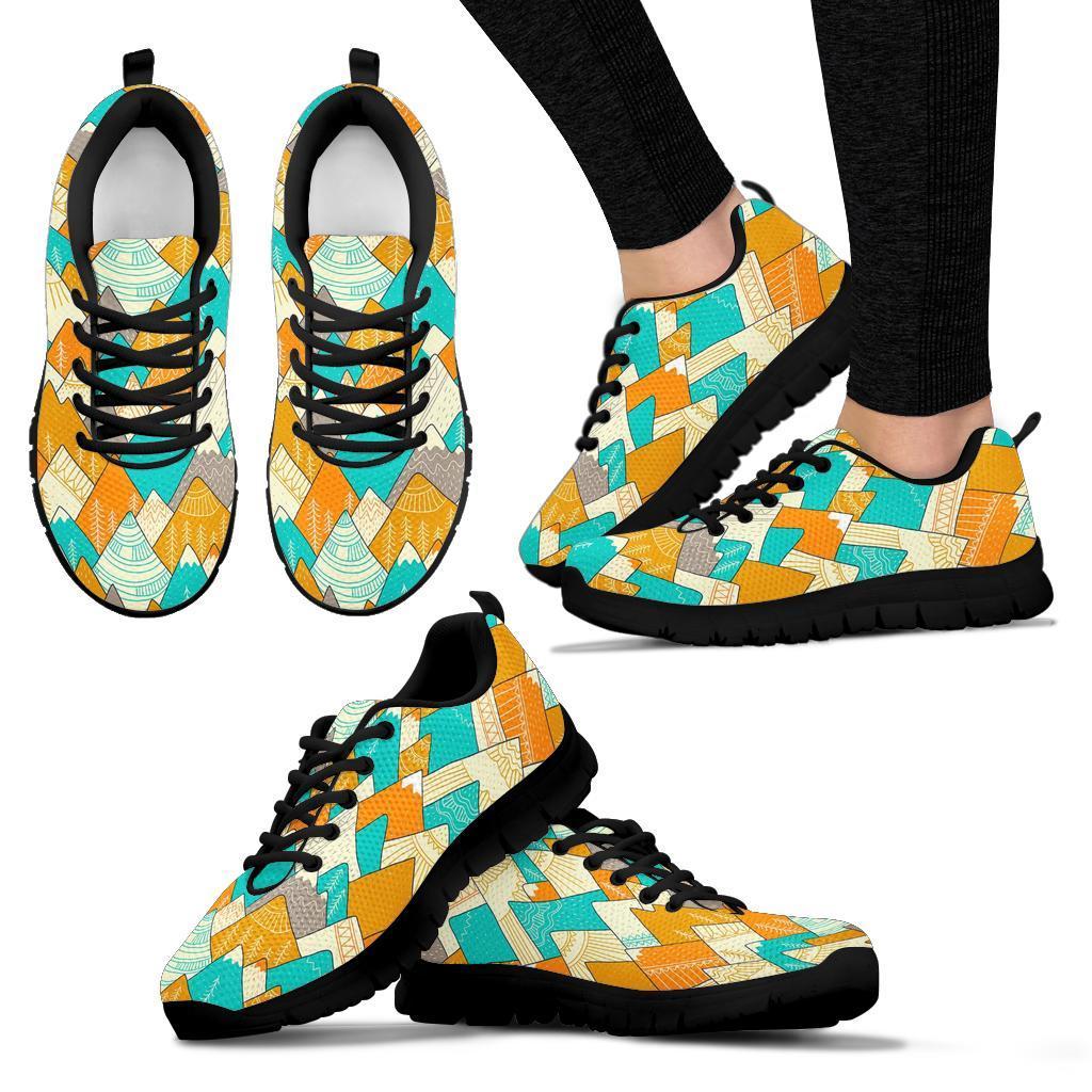 Mountain Colorful Pattern Print Sneaker Shoes For Men Women-grizzshop