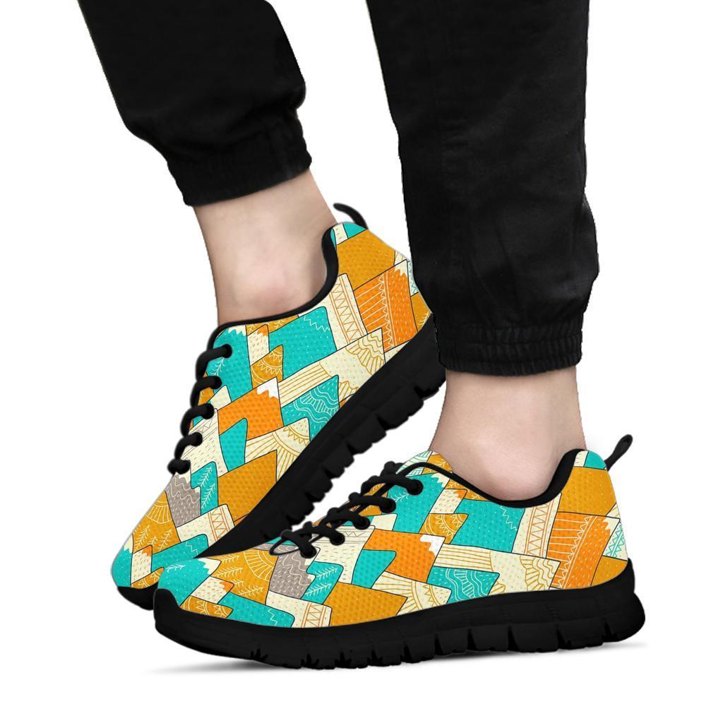 Mountain Colorful Pattern Print Sneaker Shoes For Men Women-grizzshop