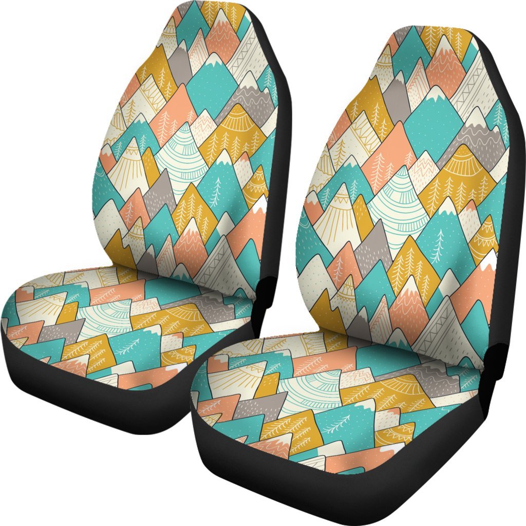 Mountain Colorful Pattern Print Universal Fit Car Seat Covers-grizzshop