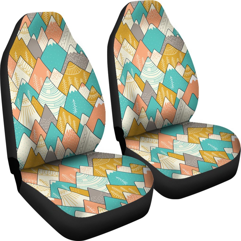 Mountain Colorful Pattern Print Universal Fit Car Seat Covers-grizzshop