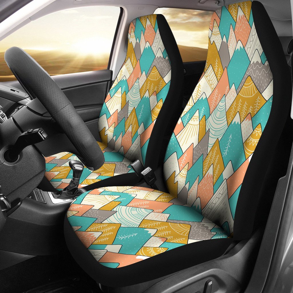 Mountain Colorful Pattern Print Universal Fit Car Seat Covers-grizzshop