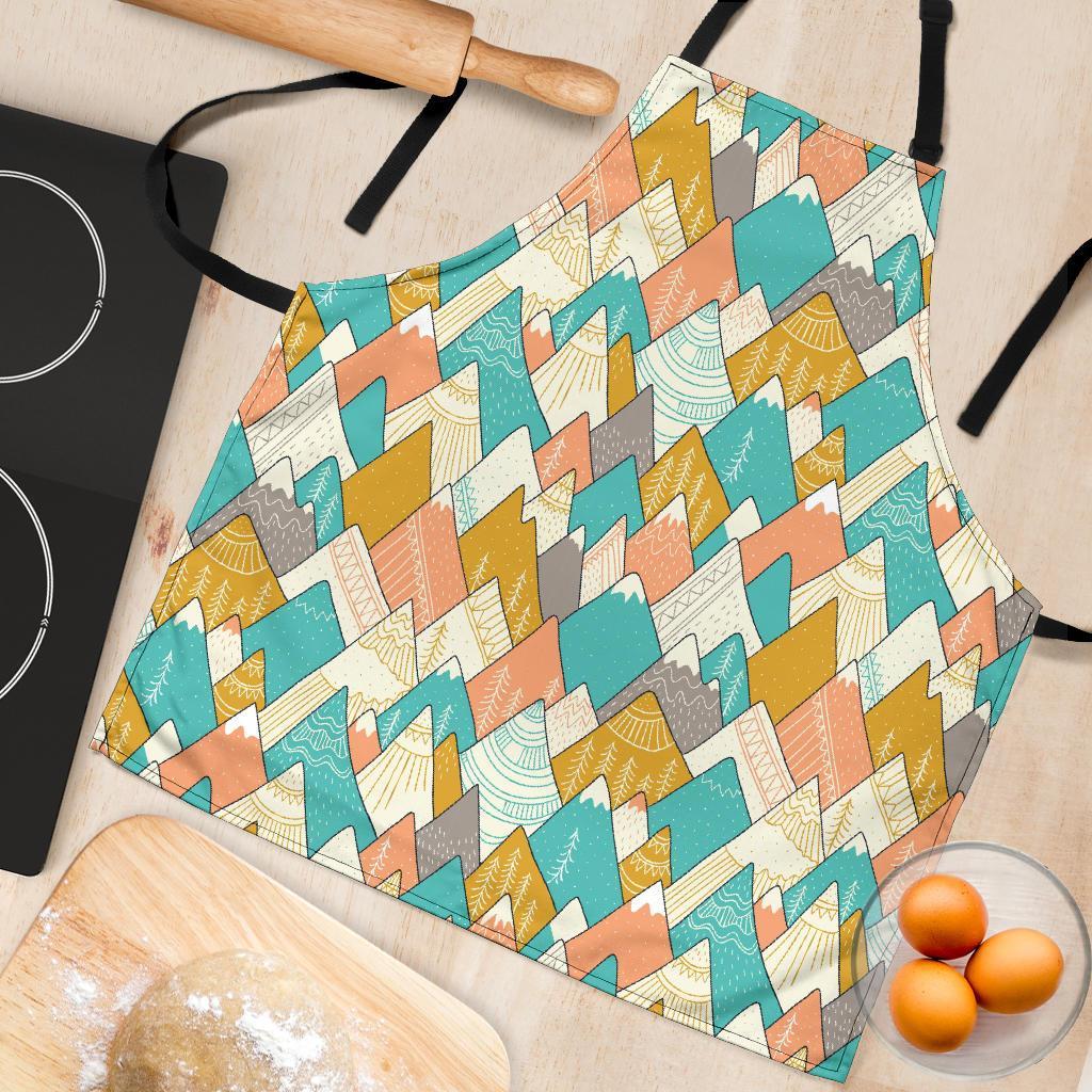 Mountain Colorful Pattern Print Women's Apron-grizzshop
