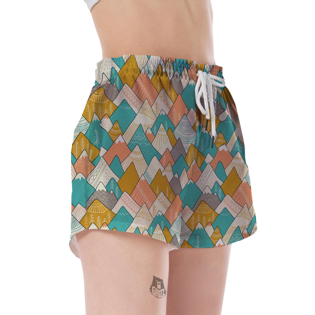 Mountain Colorful Pattern Print Women's Shorts-grizzshop