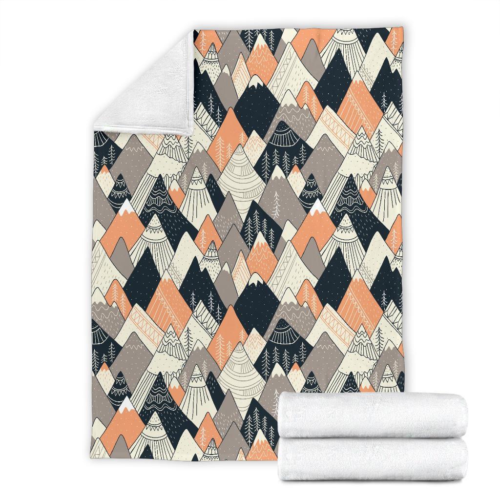 Mountain Pattern Print Blanket-grizzshop