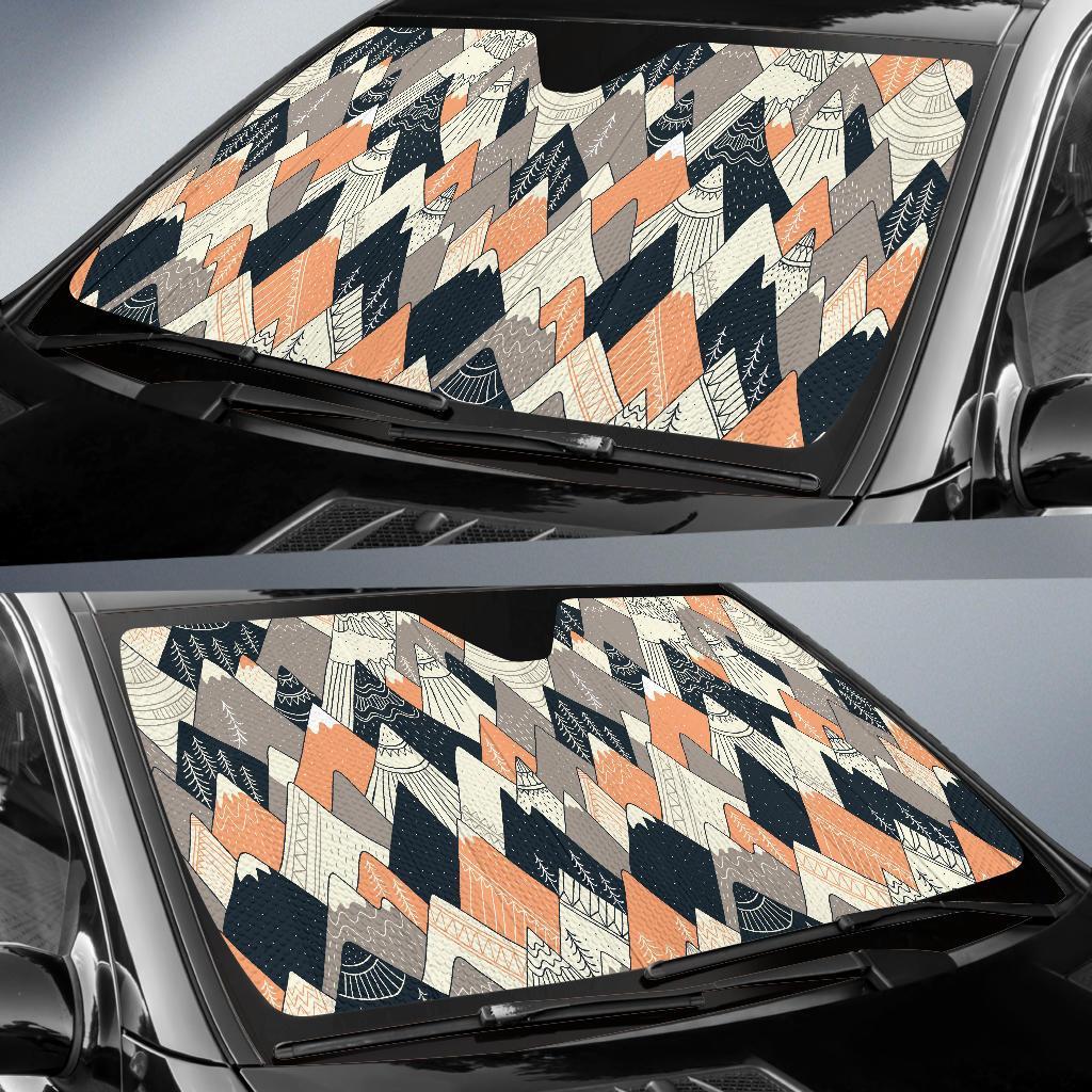 Mountain Pattern Print Car Sun Shade-grizzshop