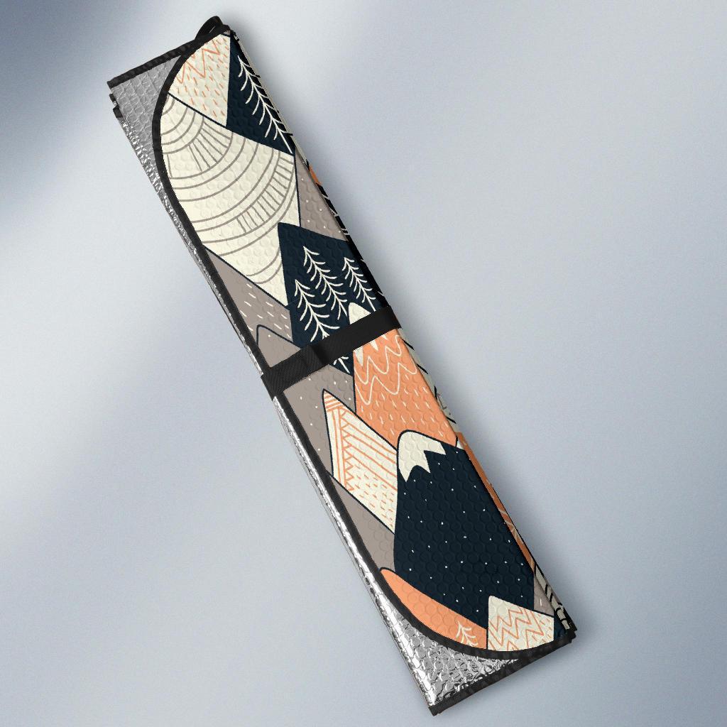 Mountain Pattern Print Car Sun Shade-grizzshop