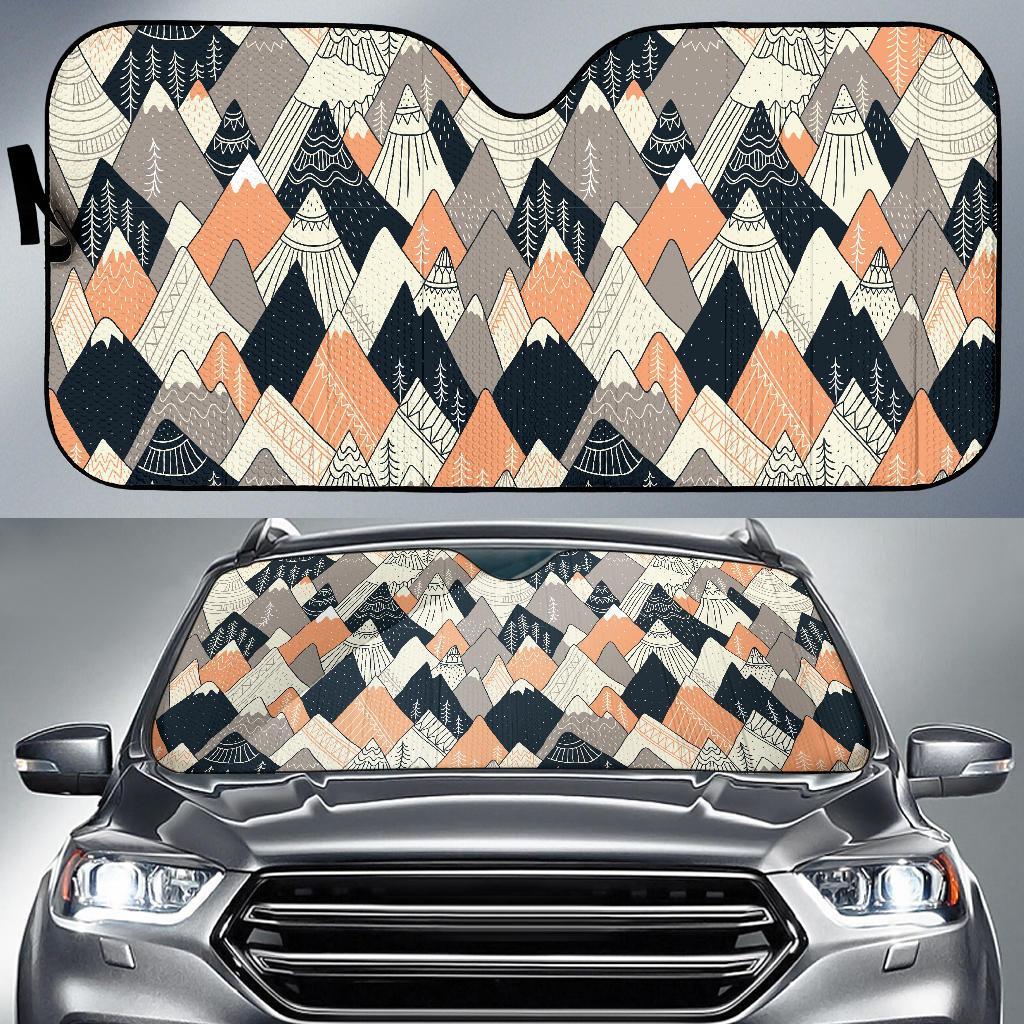 Mountain Pattern Print Car Sun Shade-grizzshop