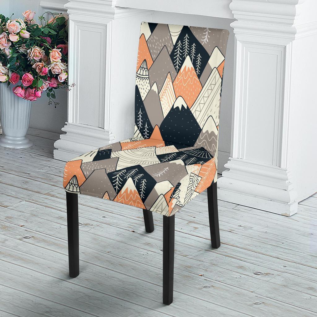 Mountain Pattern Print Chair Cover-grizzshop