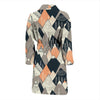 Mountain Pattern Print Men Long Robe-grizzshop