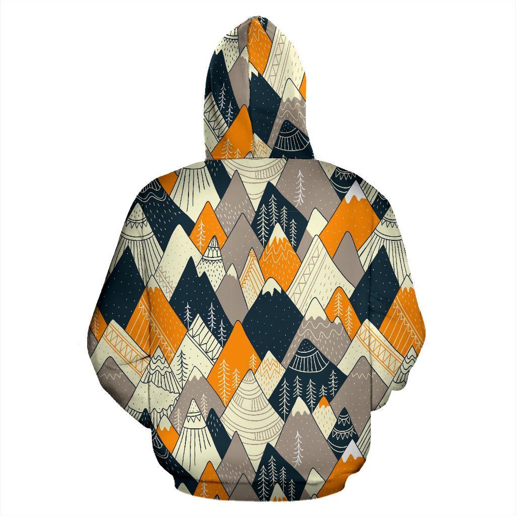 Mountain Pattern Print Men Women Pullover Hoodie-grizzshop