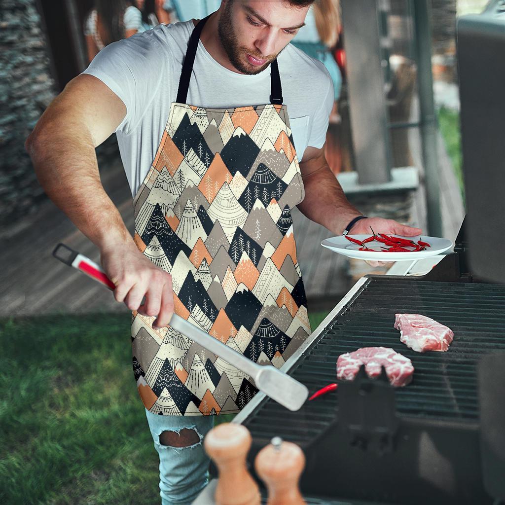Mountain Pattern Print Men's Apron-grizzshop