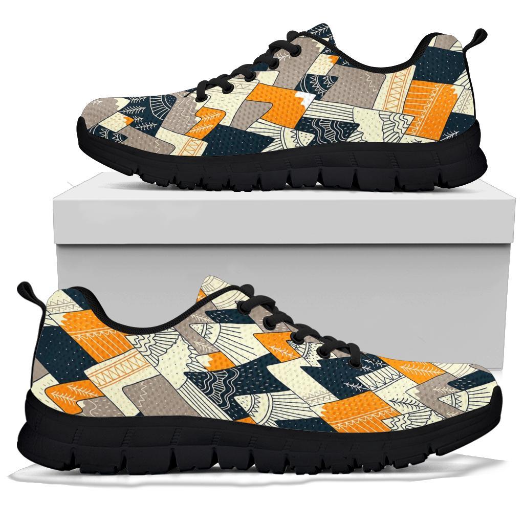 Mountain Pattern Print Sneaker Shoes For Men Women-grizzshop