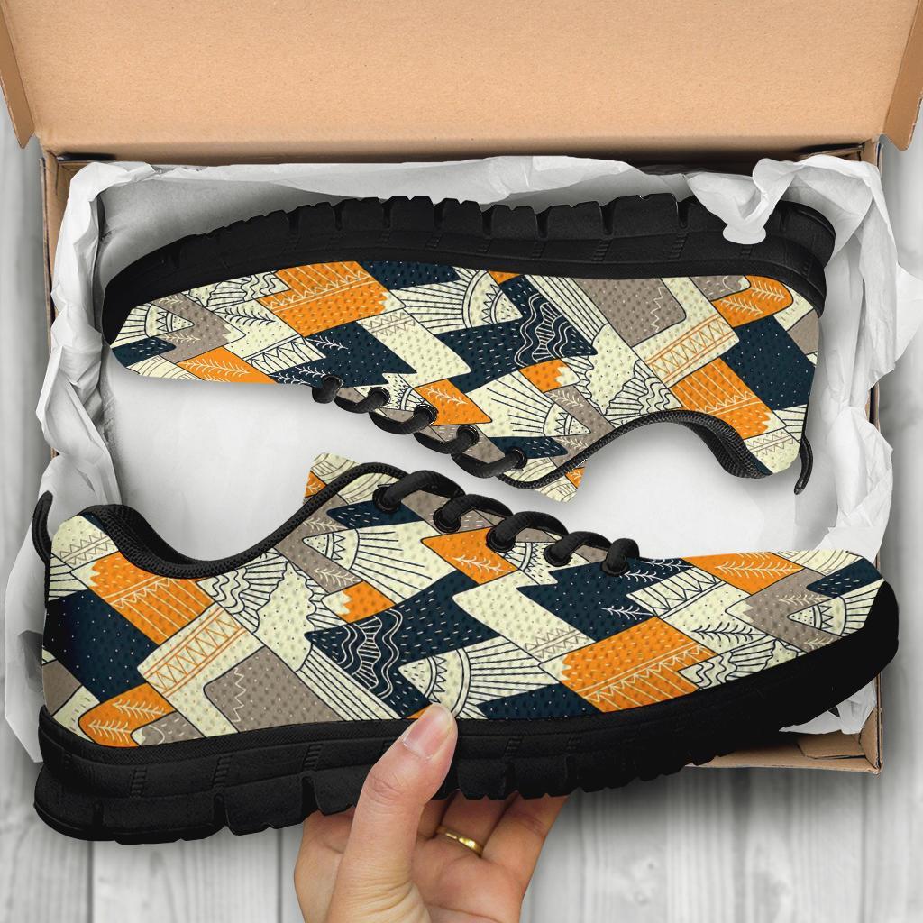 Mountain Pattern Print Sneaker Shoes For Men Women-grizzshop