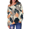 Mountain Pattern Print Women Off Shoulder Sweatshirt-grizzshop