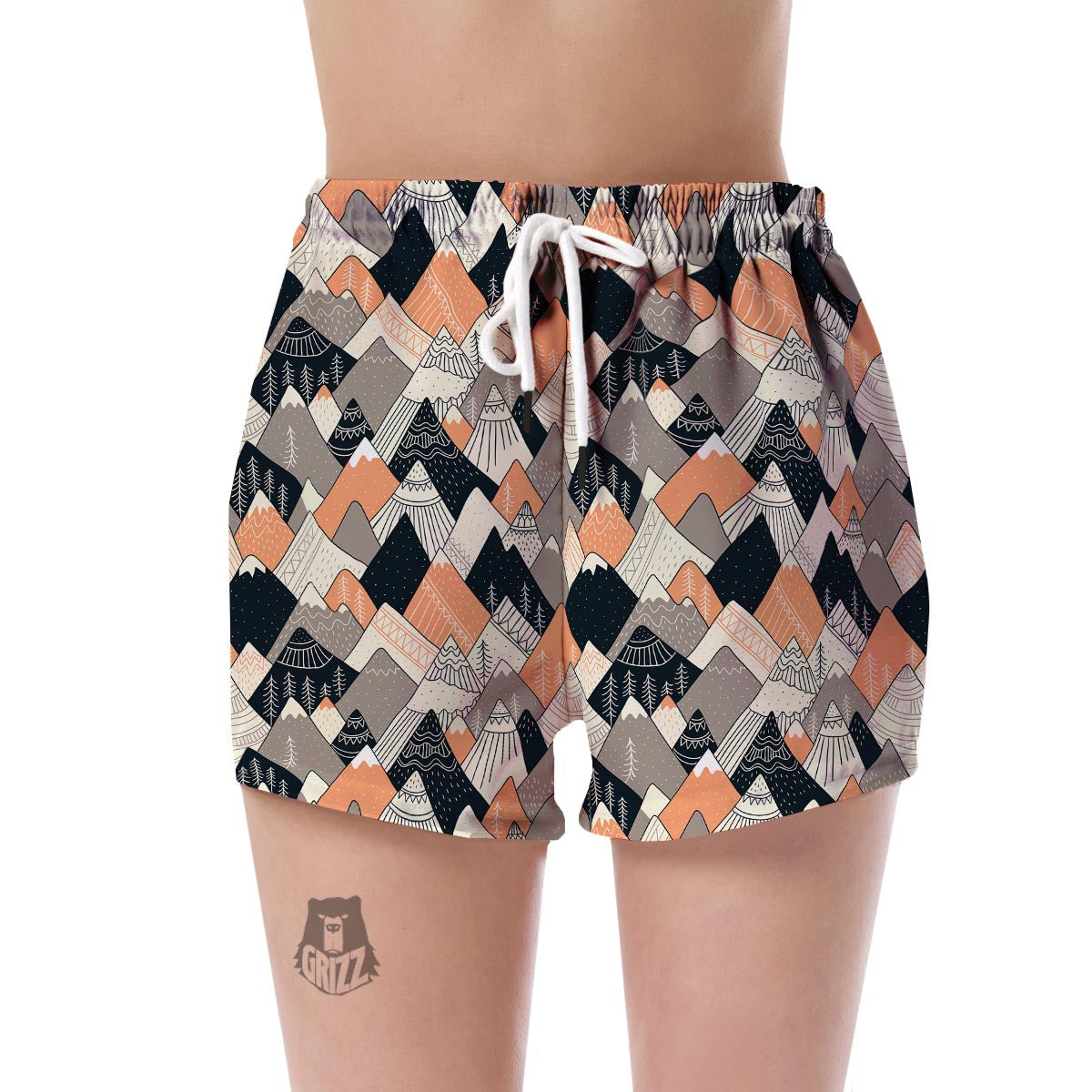 Mountain Pattern Print Women's Shorts-grizzshop