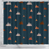 Mountain Print Pattern Bathroom Shower Curtain-grizzshop