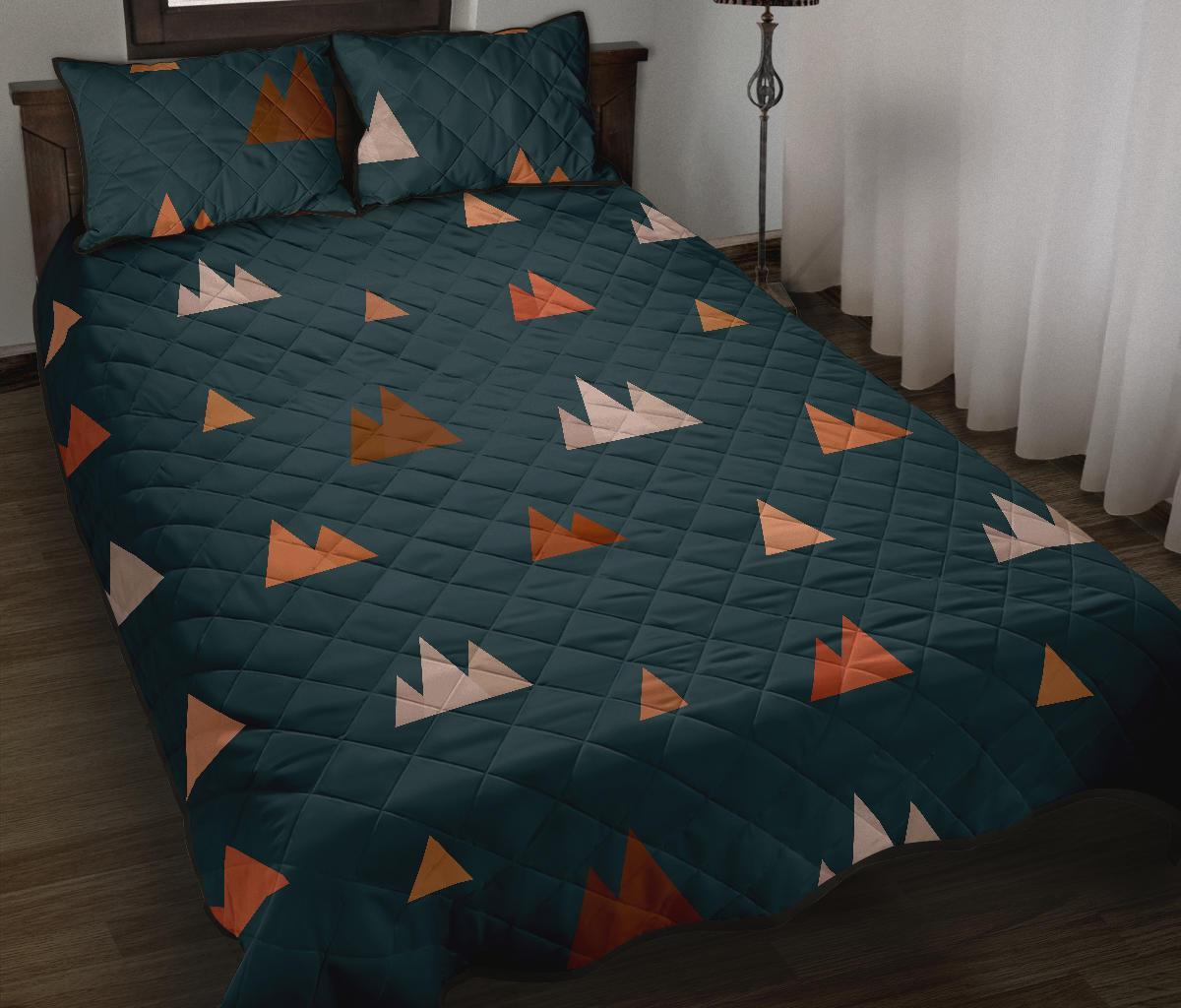 Mountain Print Pattern Bed Set Quilt-grizzshop